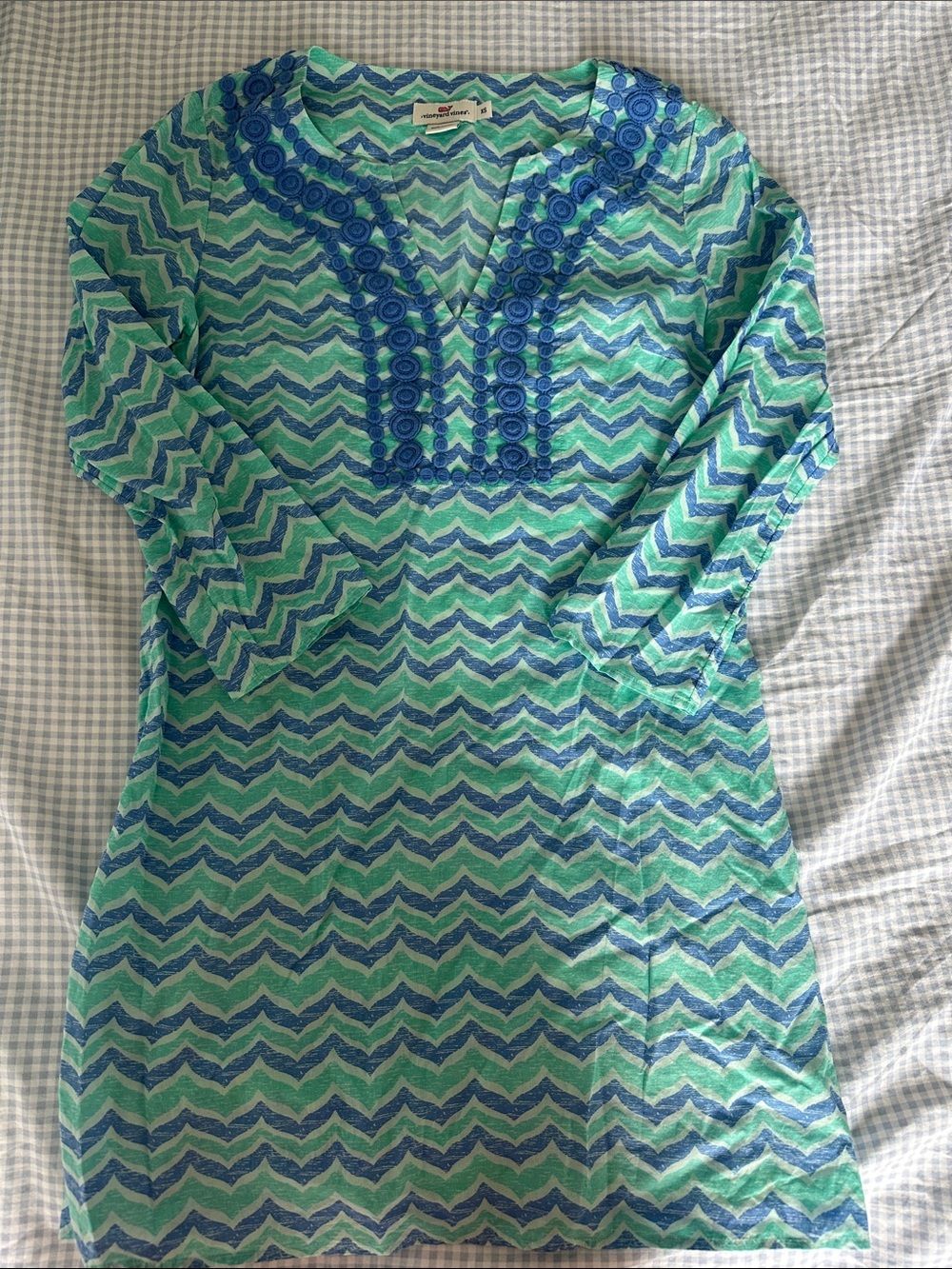 Vineyard Vines 100% Cotton Teal Beach Coverup Dress | XS